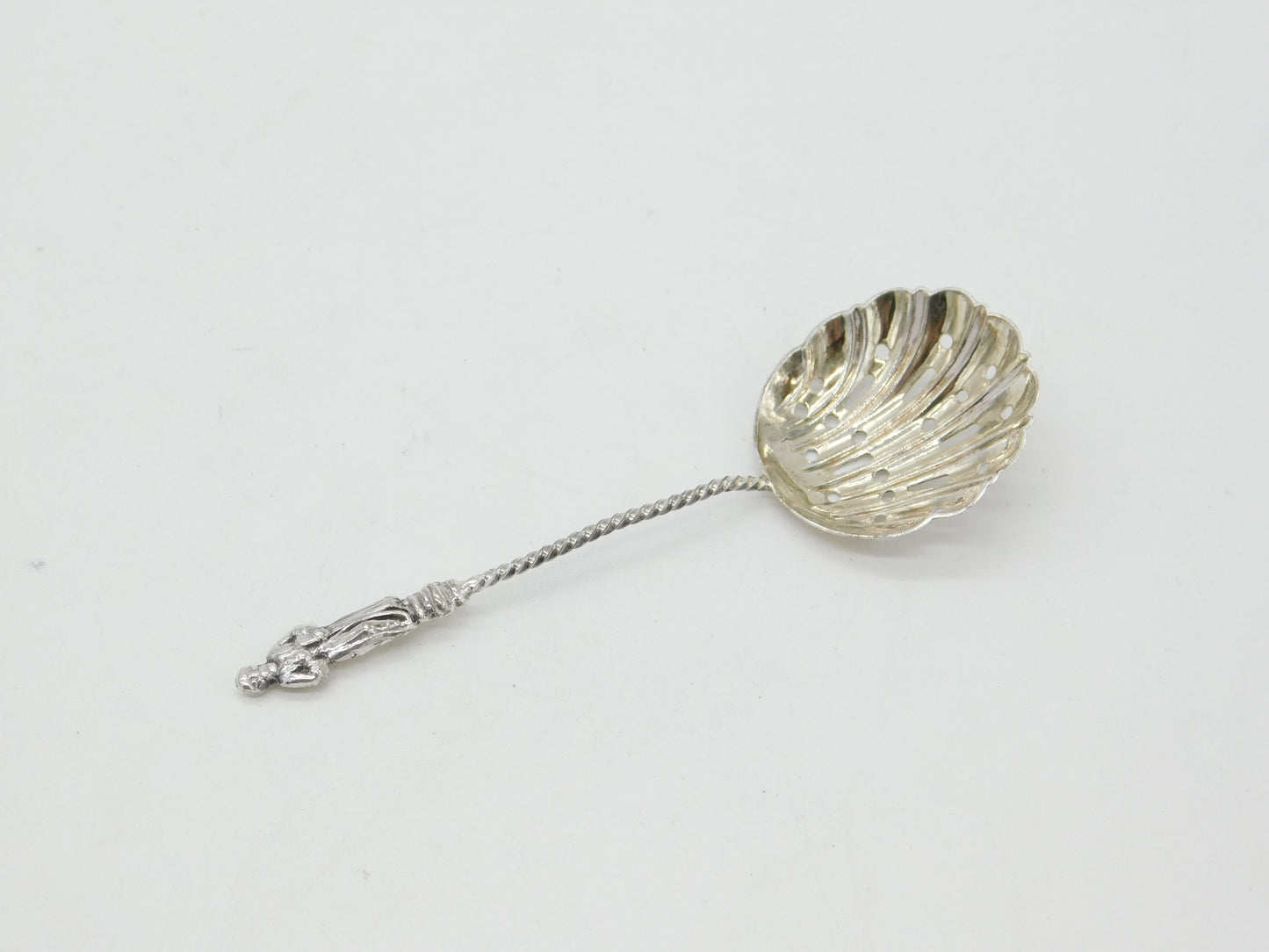 Victorian Sterling Silver Apostle Terminal Sugar Caster Spoon 1896 Sheffield