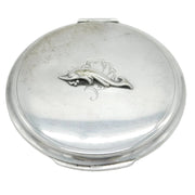 Georg Jense Sterling Silver Dolphin Pattern Mirror Compact Vintage c1950