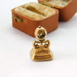 Georgian 9ct Gold Cased Citrine Intaglio Seal Fob 'Man Rowing a Boat' c1820