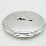 Georg Jense Sterling Silver Dolphin Pattern Mirror Compact Vintage c1950
