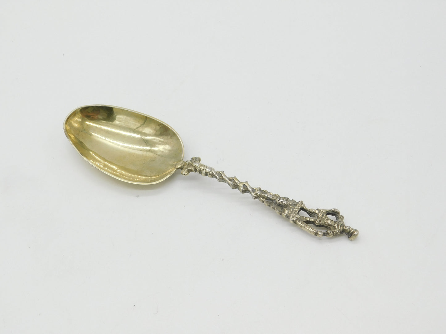 Dutch Sterling Silver Gilt '1730' Serving Spoon Antique Victorian