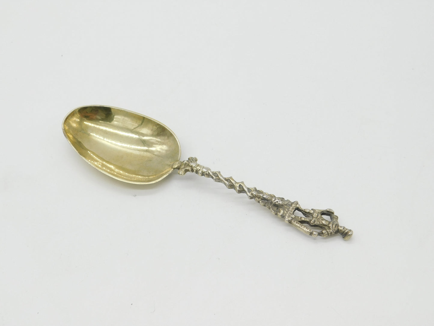 Dutch Sterling Silver Gilt '1730' Serving Spoon Antique Victorian