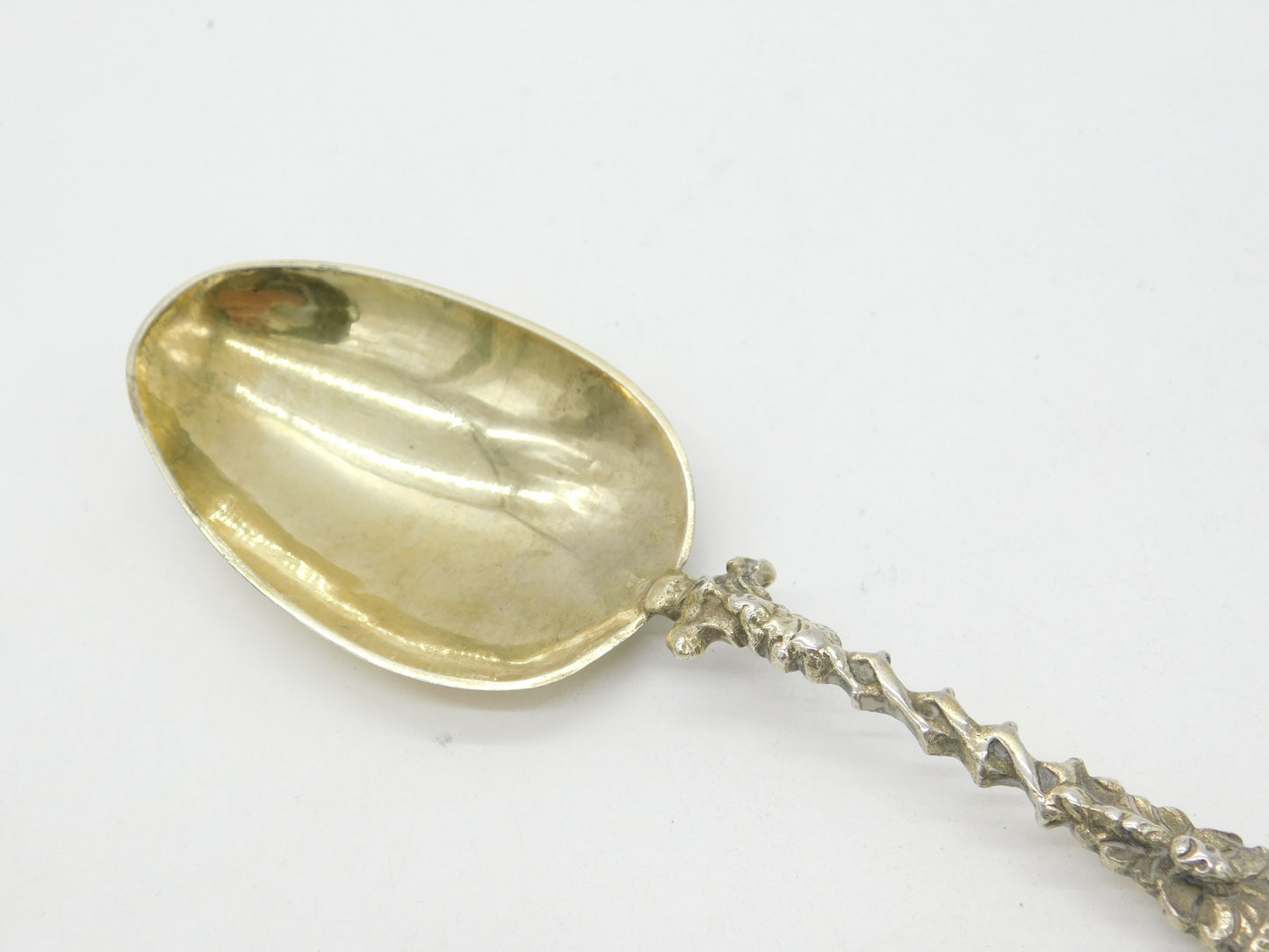 Dutch Sterling Silver Gilt '1730' Serving Spoon Antique Victorian