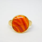 Victorian 18ct Yellow Gold Red Carnelian Agate Set Signet Ring Antique c1860