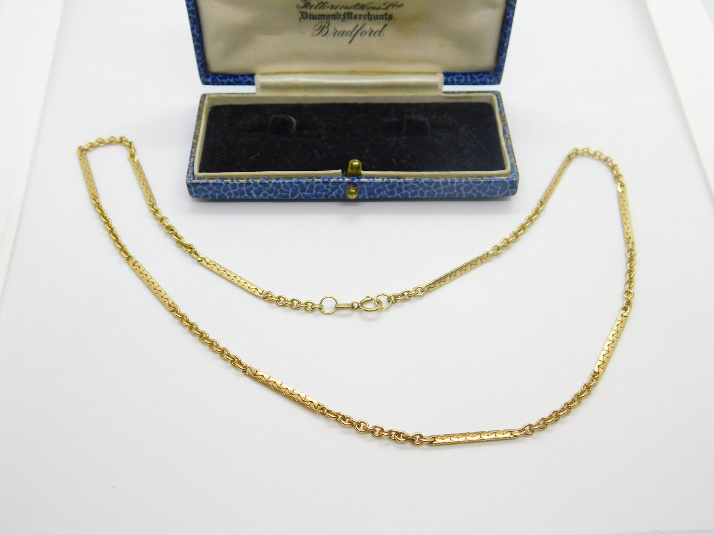 9ct Yellow Gold Fancy Link Chain Necklace Vintage 1991 Birmingham 18" Length