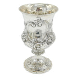 Victorian Sterling Silver Floral Embossed Chalice Goblet Antique 1874 London