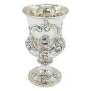 Victorian Sterling Silver Floral Embossed Chalice Goblet Antique 1874 London