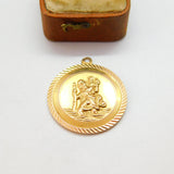 Georg Jensen 9ct Yellow Gold St Christopher Travel Pendant 1969 London Vintage