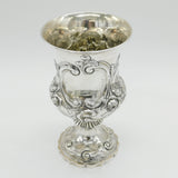 Victorian Sterling Silver Floral Embossed Chalice Goblet Antique 1874 London