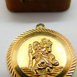 Georg Jensen 9ct Yellow Gold St Christopher Travel Pendant 1969 London Vintage