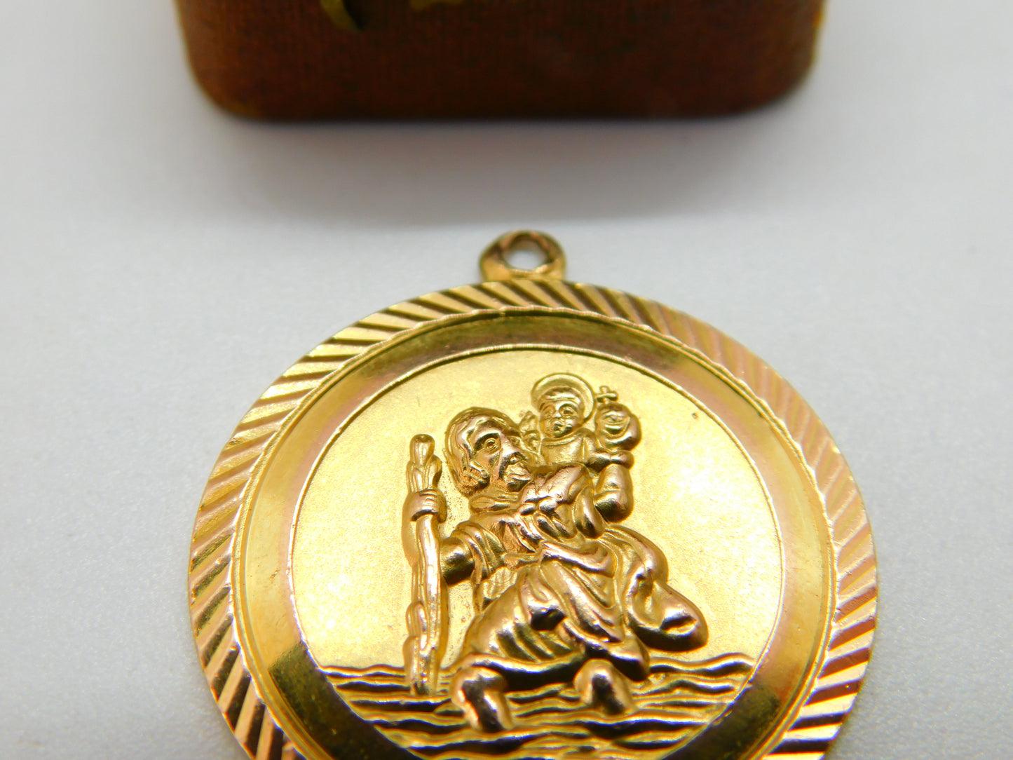 Georg Jensen 9ct Yellow Gold St Christopher Travel Pendant 1969 London Vintage