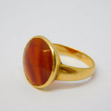 Victorian 18ct Yellow Gold Red Carnelian Agate Set Signet Ring Antique c1860