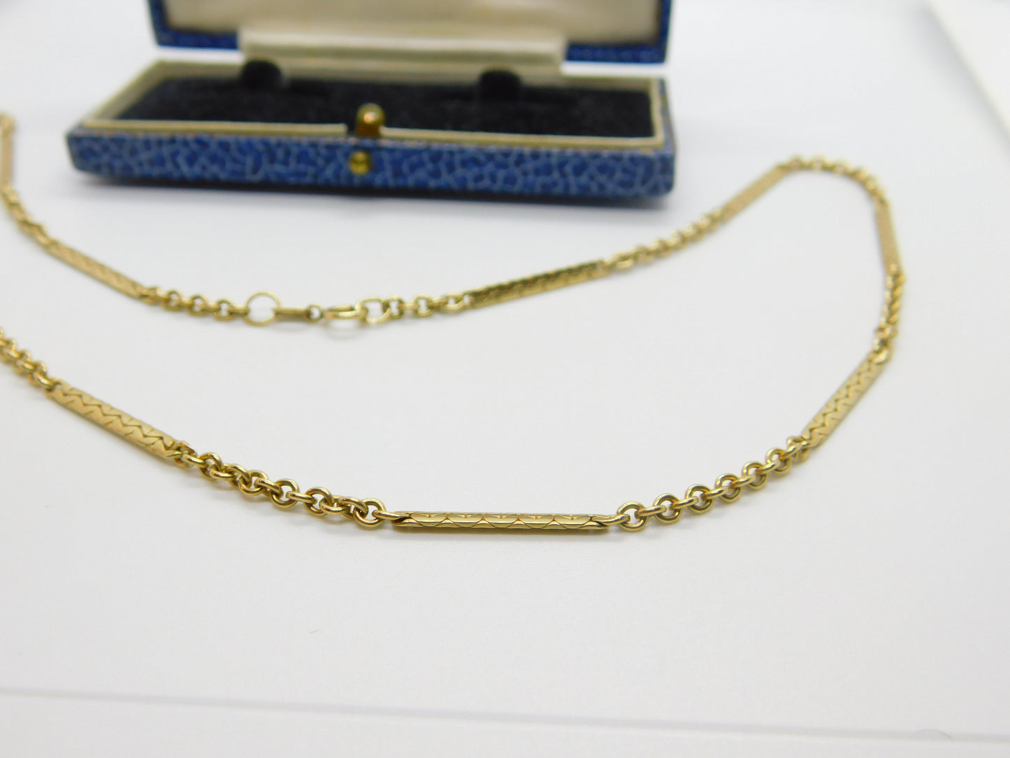 9ct Yellow Gold Fancy Link Chain Necklace Vintage 1991 Birmingham 18" Length