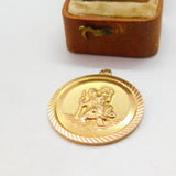 Georg Jensen 9ct Yellow Gold St Christopher Travel Pendant 1969 London Vintage