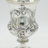Victorian Sterling Silver Floral Embossed Chalice Goblet Antique 1874 London