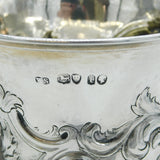 Victorian Sterling Silver Floral Embossed Chalice Goblet Antique 1874 London