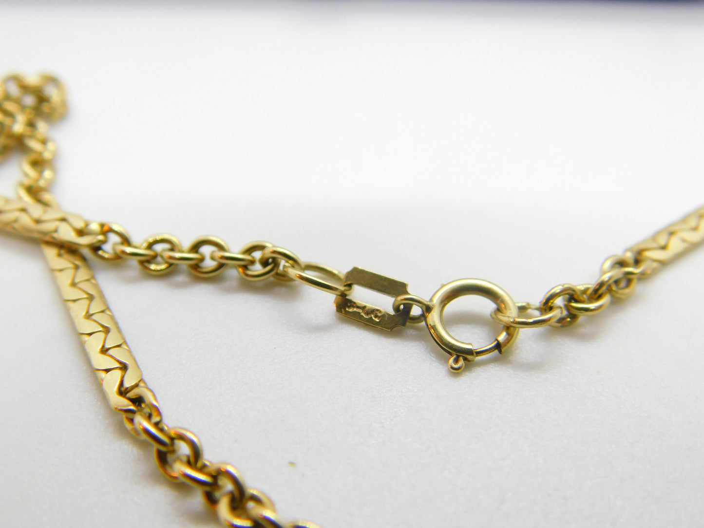 9ct Yellow Gold Fancy Link Chain Necklace Vintage 1991 Birmingham 18" Length