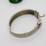 Victorian Sterling Silver Wave Pattern Bangle Bracelet Antique c1900