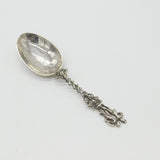Dutch Sterling Silver Romantic Couple Terminal Serving Spoon Antique c1900