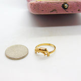 9ct Yellow Gold Leaping Dolphin Band Ring Vintage c1970 Birmingham