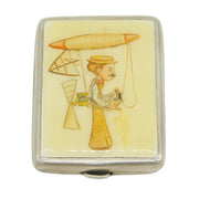 Sterling Silver & Enamel Spy Magazine Novelty Match Book Case Antique 1926 London