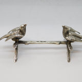 Sterling Silver Parrots Birds on Branch Cutlery Rest Antique 1911 Chester