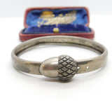 Victorian Sterling Silver Acorn Clasp Sweetheart Bangle Bracelet 1872 Kitemark