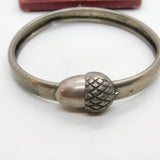 Victorian Sterling Silver Acorn Clasp Sweetheart Bangle Bracelet 1872 Kitemark