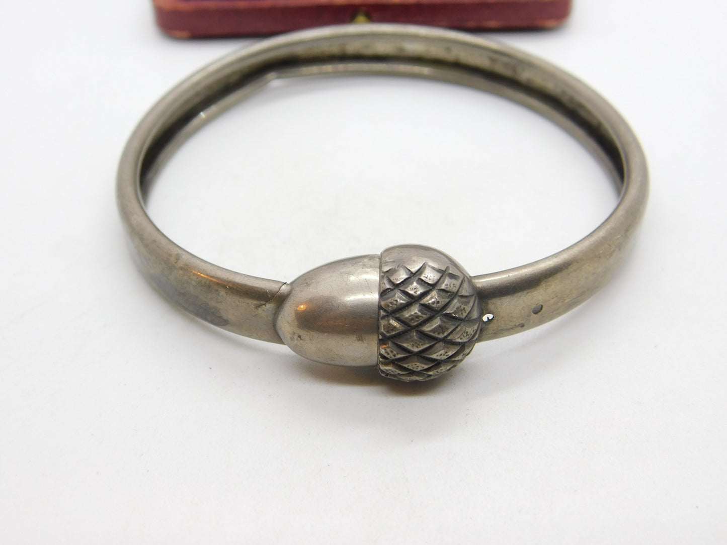 Victorian Sterling Silver Acorn Clasp Sweetheart Bangle Bracelet 1872 Kitemark