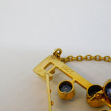 Edwardian 15ct Yellow Gold, Sapphire & 0.15ct Diamond Lavalier Necklace Antique c1910