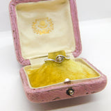 9ct White Gold & 0.05ct Diamond Crossover Band Ring Vintage c1990 London