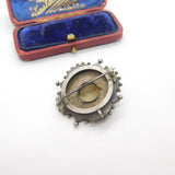 Victorian 9ct Rose Gold Sterling Silver Button Brooch Antique c1860