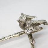 Sterling Silver Parrots Birds on Branch Cutlery Rest Antique 1911 Chester