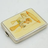 Sterling Silver & Enamel Spy Magazine Novelty Match Book Case Antique 1926 London