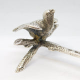 Sterling Silver Parrots Birds on Branch Cutlery Rest Antique 1911 Chester