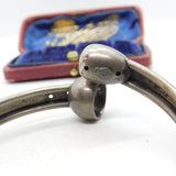 Victorian Sterling Silver Acorn Clasp Sweetheart Bangle Bracelet 1872 Kitemark