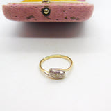 Victorian 18ct Gold & 0.1ct Diamond Crossover Ring Antique c1880 Size O 1/2 UK