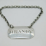 Scottish George III Sterling Silver Brandy Decanter Label Antique 1815 Edinburgh