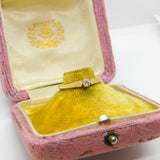 9ct Yellow Gold & 0.1ct Diamond Solitaire Band Ring Vintage c1990 Birmingham