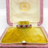 9ct Yellow Gold Ruby & Diamond Half Eternity Ring Vintage 1982 Birmingham