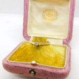 9ct Yellow Gold & 0.1ct Diamond Solitaire Band Ring Vintage c1990 Birmingham