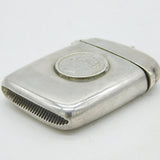 Victorian Sterling Silver Rupee Coin Vesta Case Antique 1896 Birmingham