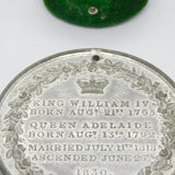 King William IV Silver Plated Large Coronation Commemorative Medal Antique 1830