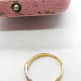 9ct Yellow Gold Ruby & Diamond Half Eternity Ring Vintage 1982 Birmingham