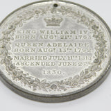 King William IV Silver Plated Large Coronation Commemorative Medal Antique 1830