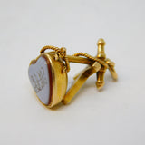 George III 18ct Gold Faith, Hope, Charity Form Sardonyx Intaglio Fob Antique c1820
