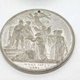 King William IV Silver Plated Large Coronation Commemorative Medal Antique 1830
