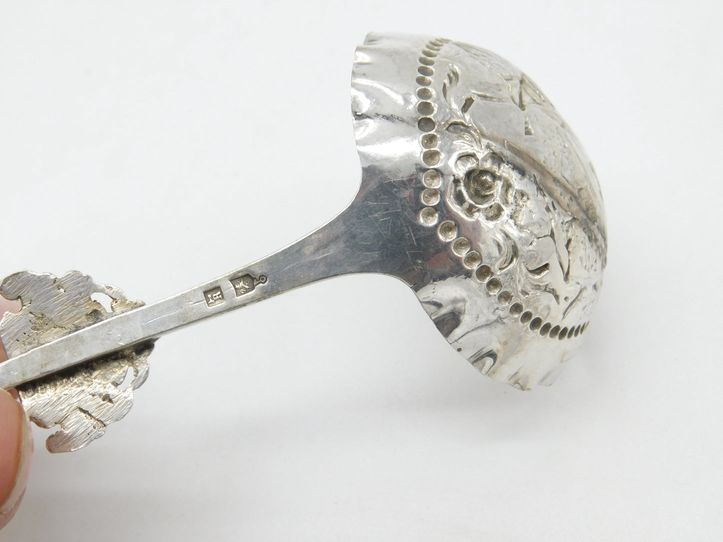 Victorian Sterling Silver Tea Caddy Spoon Windmill Pattern 1899 Sheffield