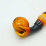 19th Century Novelty Meerschaum & Black Amber Hand Form Pipe Antique c1880