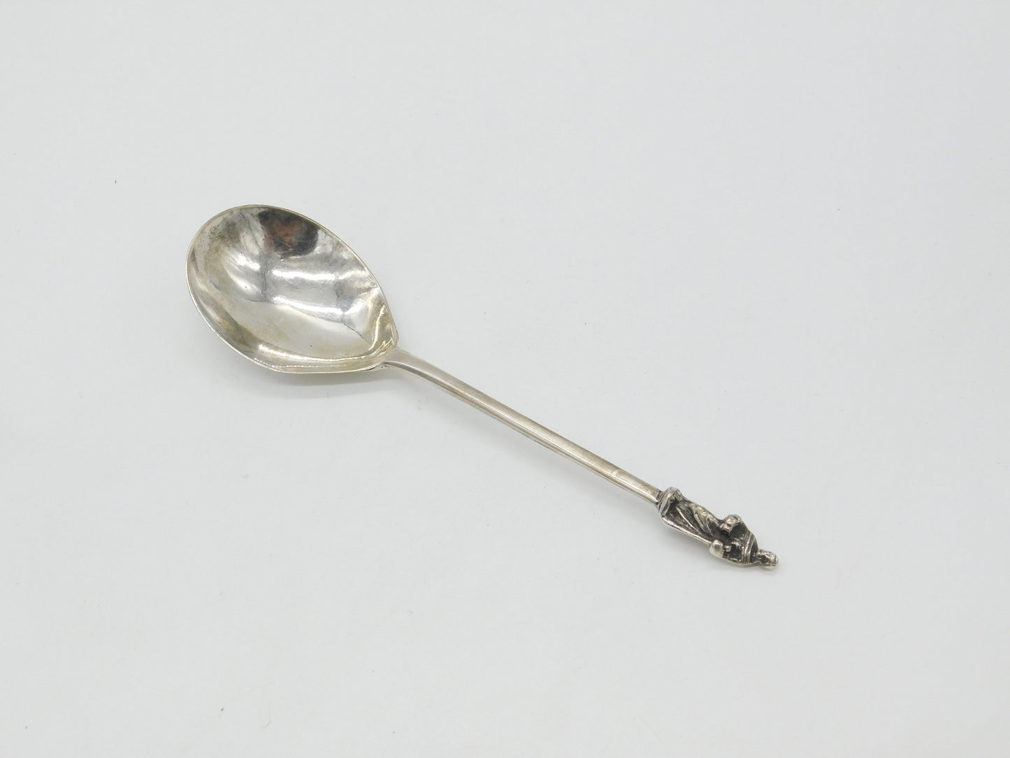 Early Georgian Sterling Silver Apostle Terminal Anointing Spoon c1760 London